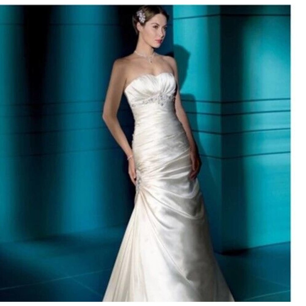 Demetrios Strapless Ivory Wedding Dress Style 4284 Discount Designer Wedding Dre